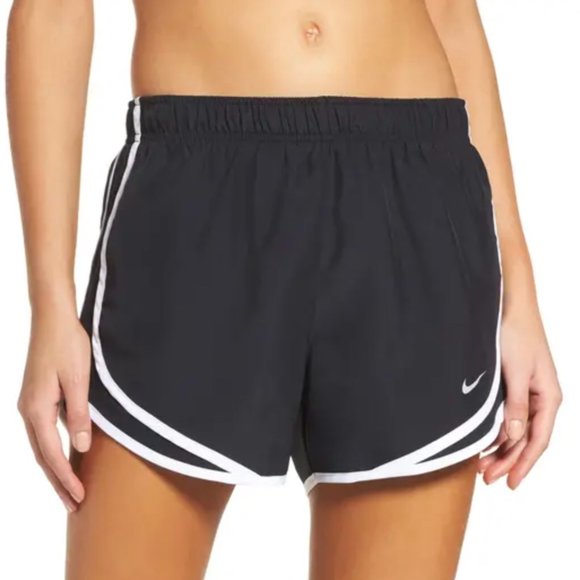 Nike ~ Dri-FIT Tempo Running Shorts black with white piping - Picture 1 of 5
